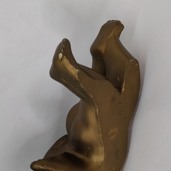 Vintage 1958 Universal Statuary Corp. Gold Cherub Angel Wall Hanging Decor - Picture 7 of 10